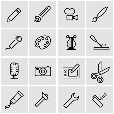 Vektör hat sanat aracı Icon set