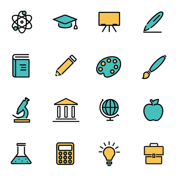 Trendy flat line icon pack for designers and developers. Vector line education set — Wektor stockowy