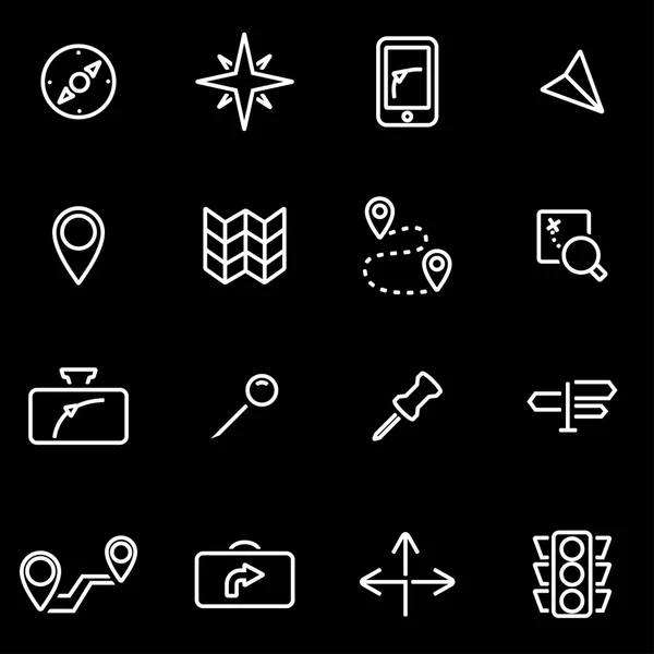 Conjunto de iconos de navegación de línea vectorial — Archivo Imágenes Vectoriales