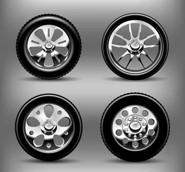 Chrome wheels. Vector illustration — Stock Vector