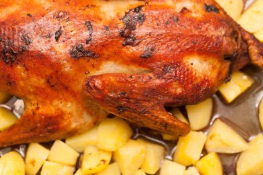 Ördeği patateslerle fırında