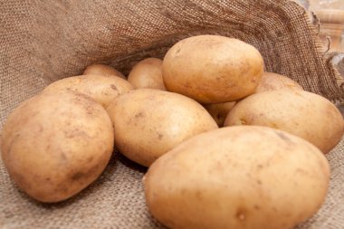 Çuval patates yığını