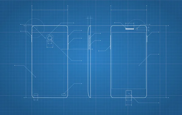 Blueprint смартфон — стоковий вектор