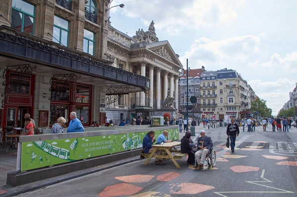 Bruxelles Bourse dans une ville sans voiture de Bruxelles — Photo