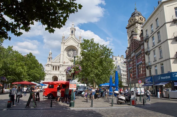 Brussel "Place Ste Catherine" — Stockfoto