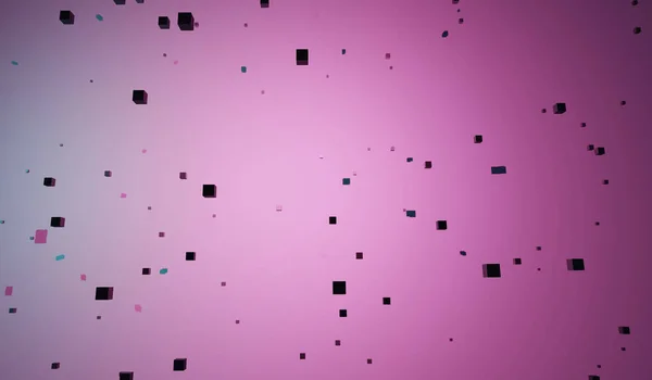 Abstract cubes background. Chaotic cubes with copyspaces. 3d render