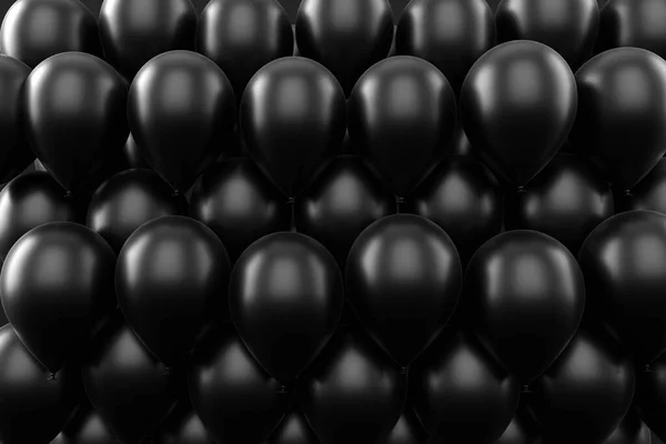 Many Black Balloons Background Render — Stok Foto