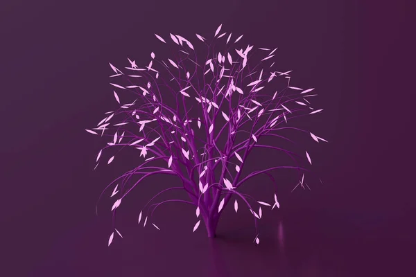 Fantasy Purple Bush Tree Purple Background Render — Stock Photo, Image