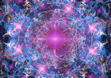 Sanat projeleri için soyut psikedelik sihirli peri fraktal arka planı. 3d hazırlayıcı