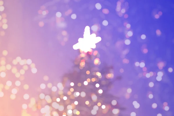 Kerstboom Wazig Licht Achtergrond Ontwerp Voor Advertentie Poster Banner — Stockfoto