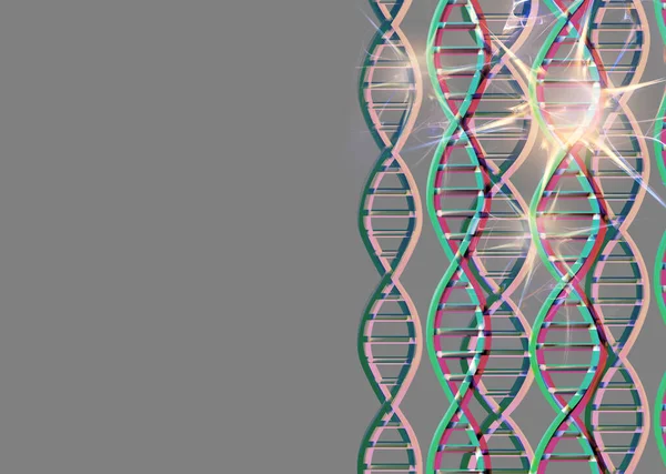 Dna Molecules Structure Gray Background Copy Space Science Technology Concept — Stock Photo, Image