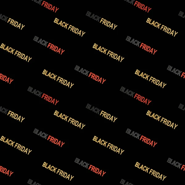 Seamless Pattern Black Friday Text Black Background Render — Stock Photo, Image