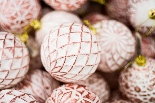 Bola Natal Keramik Mendekat Fokus Lembut — Stok Foto