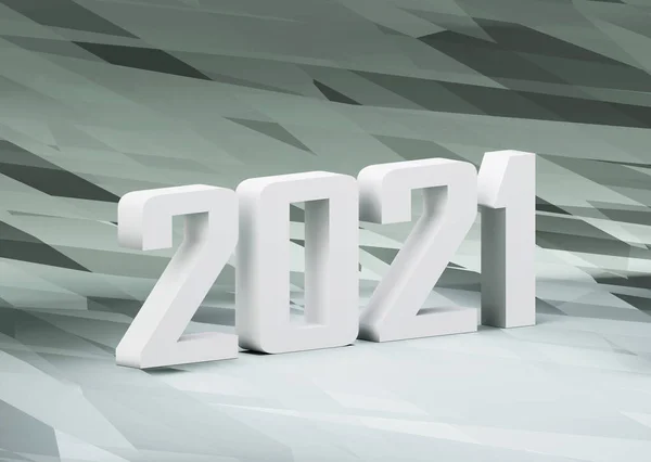 Tahun Baru Nomor Putih 2021 Render — Stok Foto