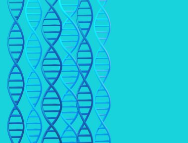 Mavi arka planda DNA molekülleri yapısı. Bilim ve Teknoloji konsepti, 3D görüntüleme
