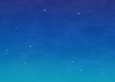 Yıldızlı sabah mavisi gökyüzü, 3 boyutlu.