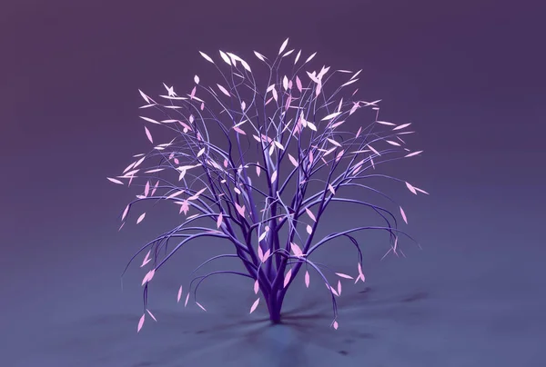 Фантастичне Фіолетове Дерево Фіолетовому Фоні Рендеринг — стокове фото
