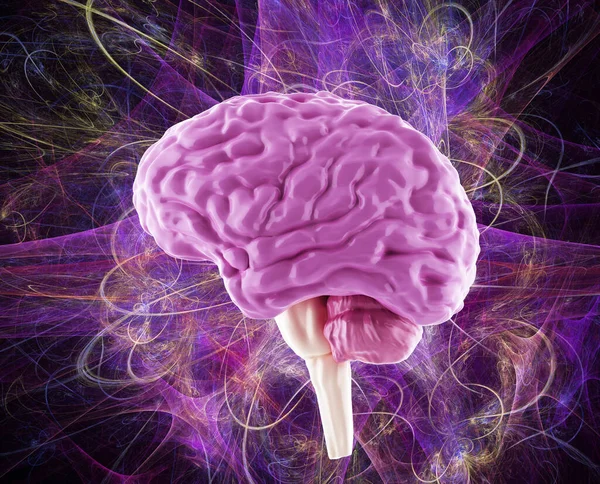 Overmind Attività Cerebrale Modello Cervello Umano Colorato Illustrazione — Foto Stock