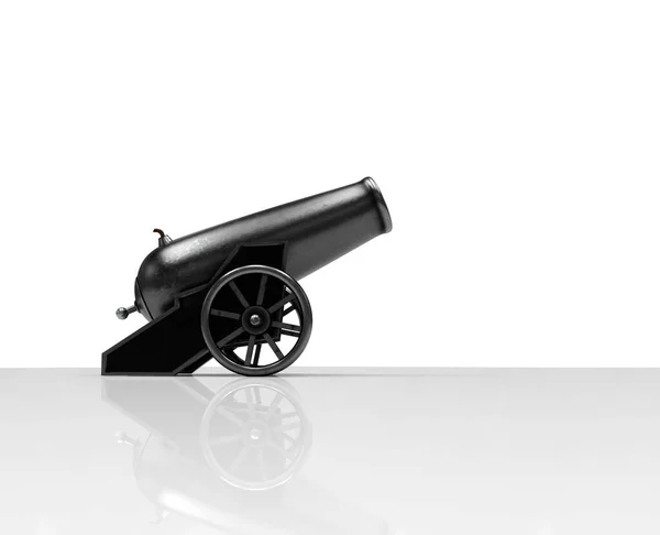 One Black Ancient Cannon Illustration Vintage Cannon Medieval Weapon Your — Stock Photo, Image