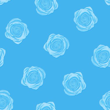 Kusursuz mavi gül deseni. 3d illüstrasyon