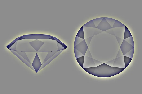 Ein Abstrakter Brillanter Kostbarer Diamant Illustration — Stockfoto