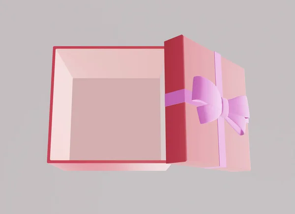 Άδειο Ανοιγμένο Κουτί Δώρου Φιόγκο Πάνω Όψη Εικονογράφηση — Φωτογραφία Αρχείου