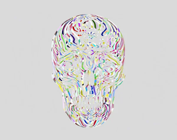 Een Abstracte Fragmentarische Skull Achtergrond Render — Stockfoto