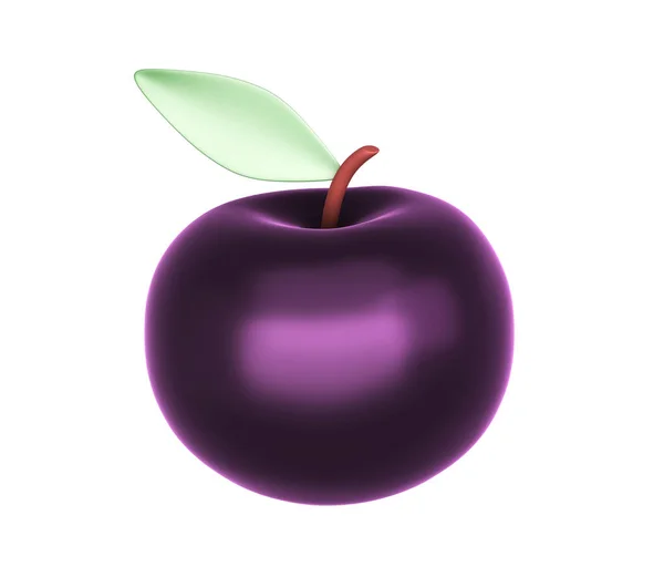 Pomme Violette Isolée Sur Blanc Rendu — Photo