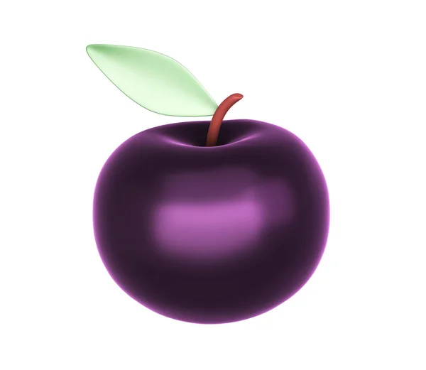 Manzana Violeta Aislada Blanco Render —  Fotos de Stock