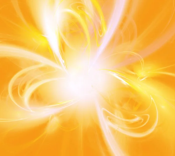 Abstract Yellow Shapes Loops Orange Background Star Close Space Sun — Stock Photo, Image