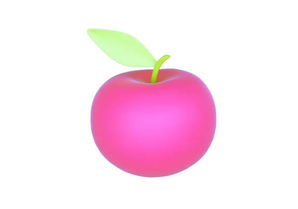 Purpurové Jablko Izolované Bílém Vykreslení — Stock fotografie