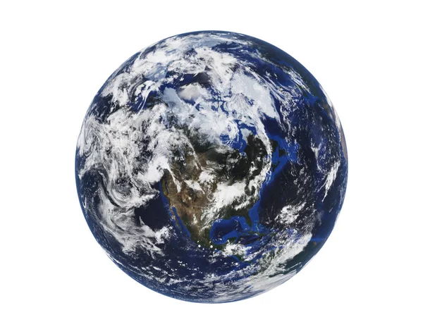 Globe Terrestre Isolé Sur Blanc Carte Fournie Par Nasa Illustration — Photo