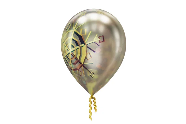 Bir Altın Balon Kar Tanesi Kadar Yakın Plan Beyaz Renkte — Stok fotoğraf