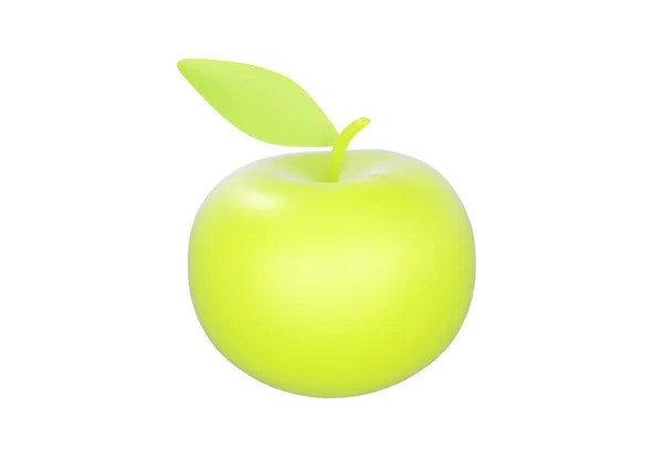 Lichtgroene Appel Geïsoleerd Wit Render — Stockfoto