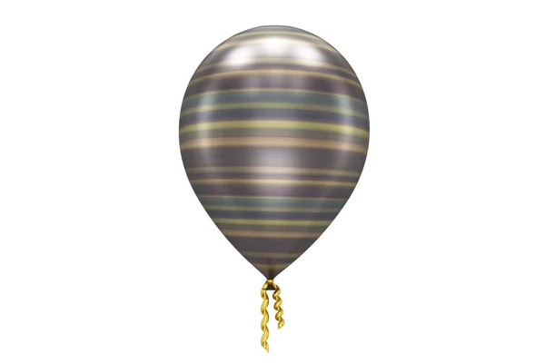 Ein Gestreifter Ballon Nahaufnahme Isoliert Auf Weißem Render — Stockfoto