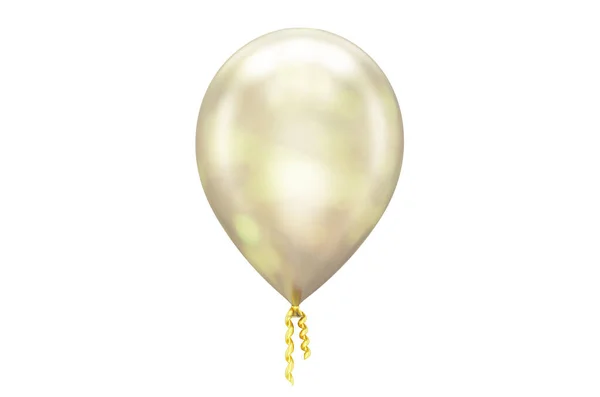 One Yellow Balloon Close Isolated White Render — Stock Photo, Image