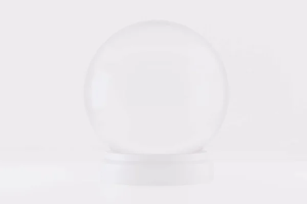 Recuerdo Vacío Transparente Luz Globo Nieve Render — Foto de Stock