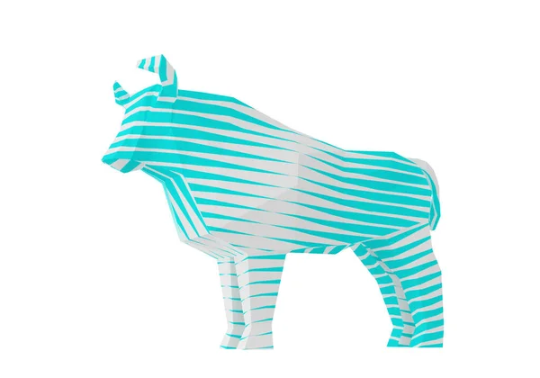 Polygonal Blue Striped Stylized Bull Ein Symbol Des Neuen Jahres — Stockfoto