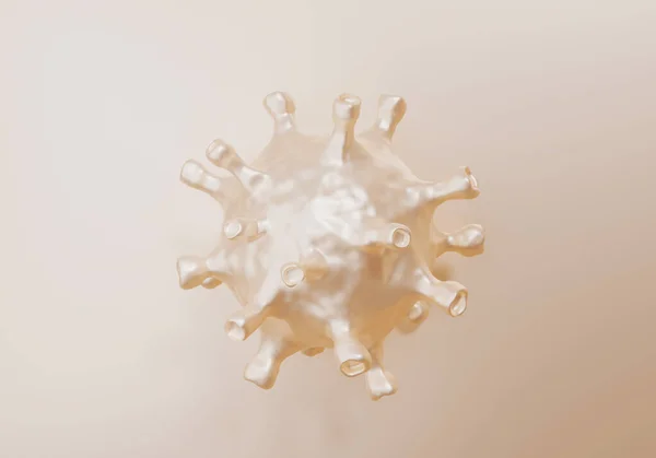 Coronavirus Beige Chiaro Minimalista Covid Rendering — Foto Stock