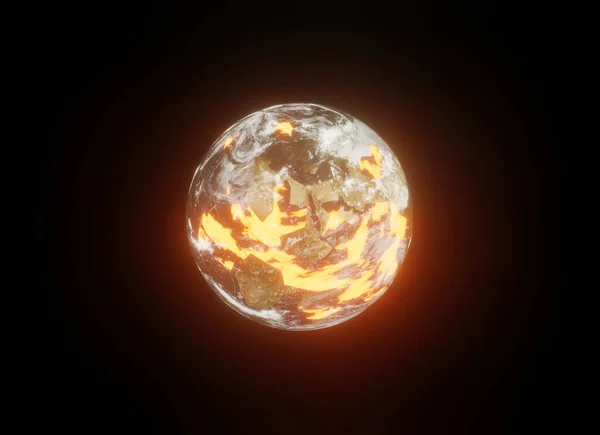 熱いエイリアンが火山活動で惑星を破壊し — ストック写真