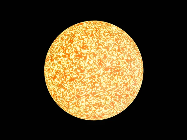 黄星或太阳黑色背景 3D渲染 — 图库照片