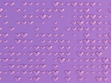 Kalpli arka plan, sevgililer günü. 3d illüstrasyon