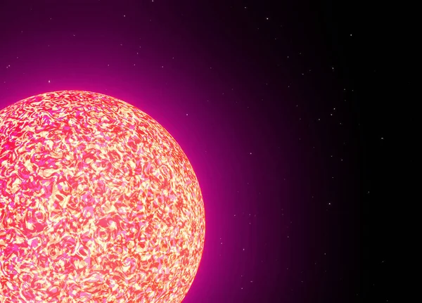 Bintang Merah Muda Atau Panas Planet Api Kosmos Penerbangan Luar — Stok Foto