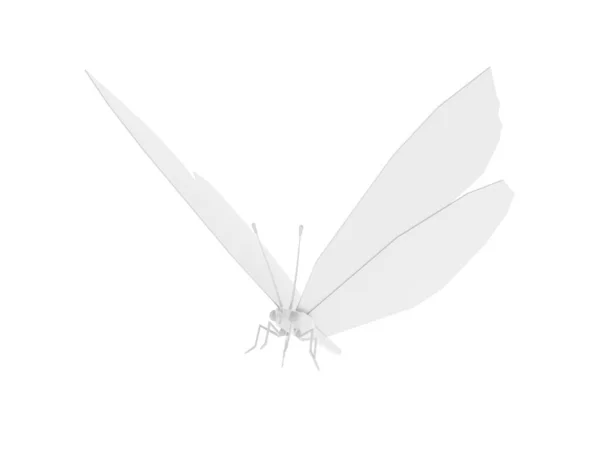 Baja Mariposa Blanca Polivinílica Aislada Sobre Fondo Blanco Ilustración —  Fotos de Stock