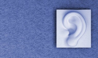 Kulak arkası, özerk duyusal meridyen tepki, Bay konsept, 3D render