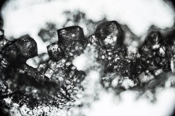 Kristal Gula Menutup Bawah Mikroskop Cahaya Pembesaran Kali Objektif — Stok Foto