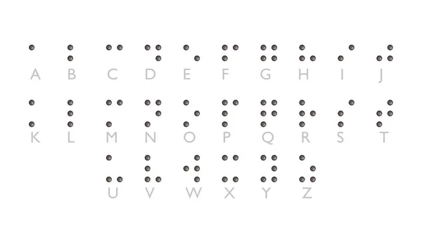 Braille titik alfabet untuk tunanetra, 3d render — Stok Foto
