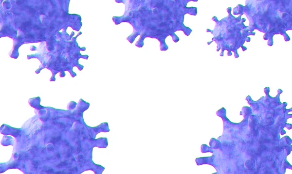 ( 영어 ) 공중에 떠 있는 바이러스 - 외진 곳에 떠 있는 것, 본문을 위한 공간 , 3d 삽화 — 스톡 사진
