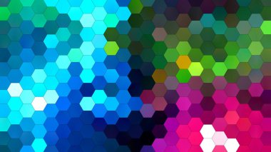 Altıgen mozaik desenli 4K soyut geometrik arkaplan.