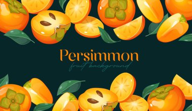 Koyu yeşil arka planda yeşil yapraklı dilimlenmiş hurmalar içeren hurma arkaplanının vektör çizimi.